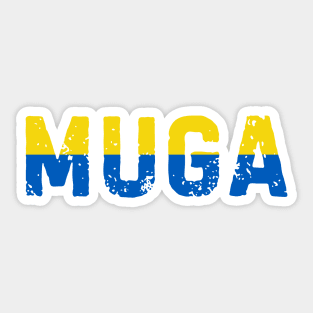 MUGA Make Ukraine Great Again Ukraine Flag Vintage Sticker